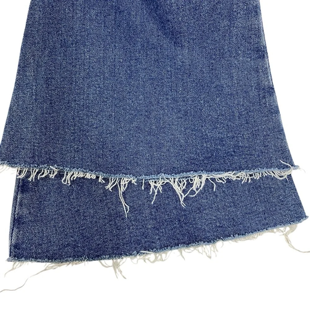 dELiA*s Juniors Flare Jeans Size Small 28x33 Boho Raw Hem High Rise Y2K Blue - Picture 6 of 8